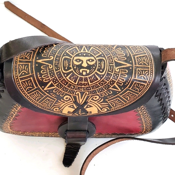 Authentic Aztec Art Real Leather Crossbody - Picture 12 of 16